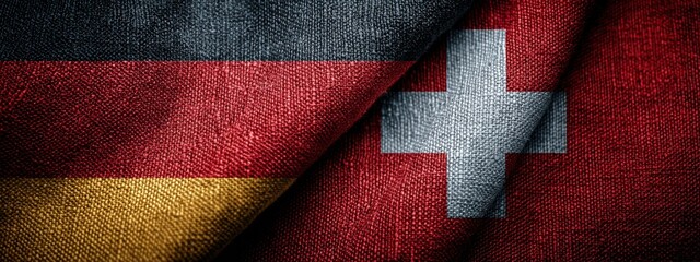 Flags of Germany and Switzerland displayed together, showcasing their vibrant colors and designs