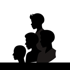 Diverse People Silhouette Standing Together In Unity
