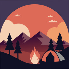 Close Up Of Snow Mountain With Sunset Glow