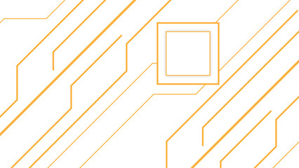 Minimalistic abstract background with diagonal orange circuit-like lines and geometric connections on a clean white surface. Sharp linear paths and futuristic modern tech-inspired aesthetic,