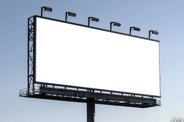 An unoccupied billboard is prominently displayed in the outdoor setting.