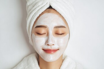 Relaxing spa day with a facial mask in a serene environment