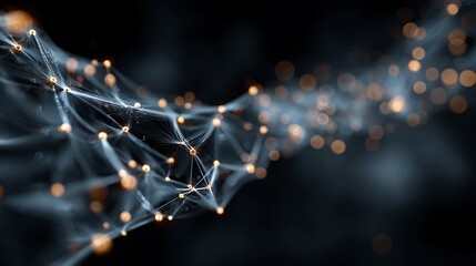 Stunning network of interconnected nodes glowing with vibrant energy for cutting-edge technology, modern science, and innovative communication designs, symbolizing progress and connection