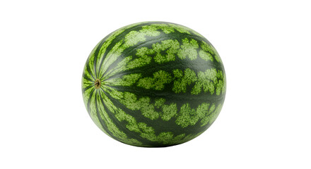 Vibrant Green Watermelon with Unique Pattern on a Solid Background