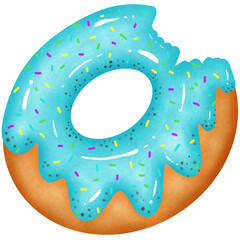 Sweet Mint Donut with Sugar Decoration