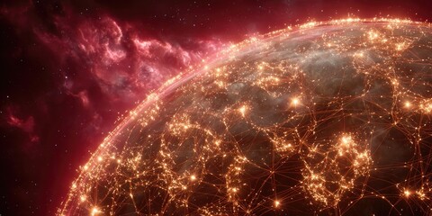 Obraz premium A cosmic view of a planet-sized luminous sphere symbol