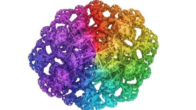 Colorful Fractal Interwoven Starburst Design