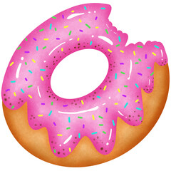 Sweet Blueberry Donut with Sugar Decoration