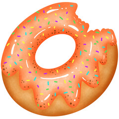 Sweet Orange Donut with Sugar Decoration