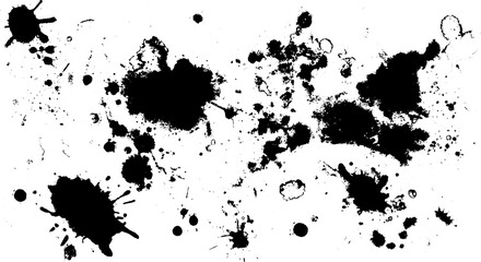 Abstract Black Ink Splatter Texture Background