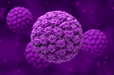 Human papillomavirus (HPV) - closeup view 3d illustration