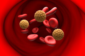 Human papillomavirus (HPV) - section view 3d illustration