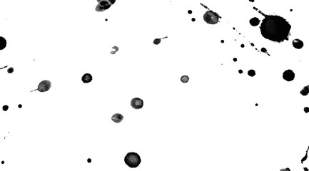 Black Ink Splatter Stains Abstract Background