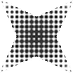 Halftone shape dotted y2k trendy decoration. Gradient retro pixel, grain effect. Pop art style dotted figure