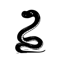 Anaconda. Anaconda simple black and white line art vector logo