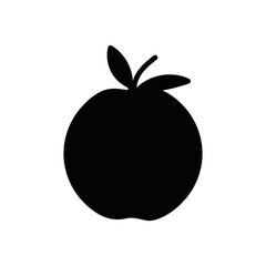 Simple black silhouette of an apple