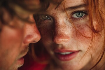 Couple sharing a close moment during a warm afternoon, highlighting intimacy and connection in a natural setting