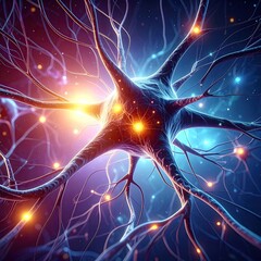 Neuron, neural network, close up view