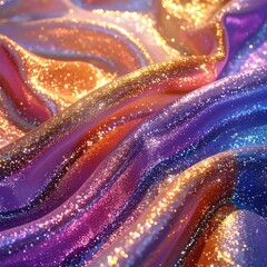 Sparkling folds of colorful fabric