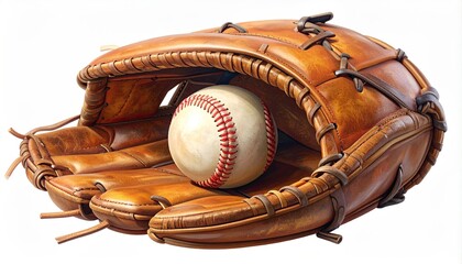 Baseball glove with a baseball inside
