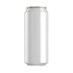 White beverage can isolated against transparent background
