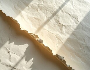 Torn paper with sunlight on brown
