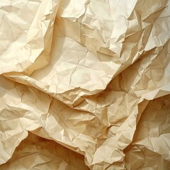 Crumpled brown paper texture close-up