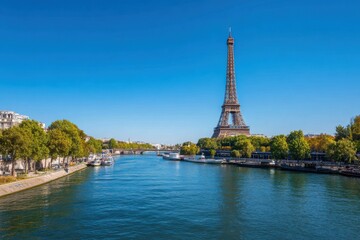 Fototapeta premium photo of the eiffel tower with copy space