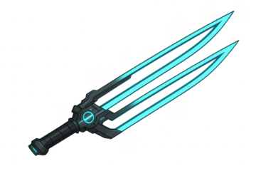 Futuristic energy sword glowing with blue light