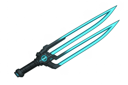 Futuristic energy sword glowing with blue light