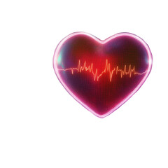 Glowing Heart with ECG Pulse Line – Symbol of Health, Vitality, and Emotion