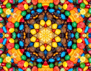 Colorful, symmetrical candy pattern