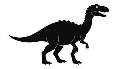 Silhouette illustration of a bipedal dinosaur on a white background