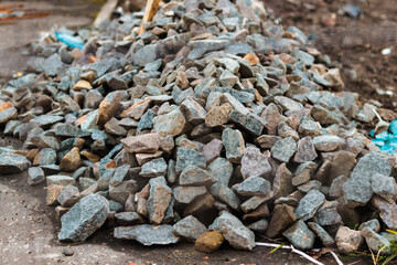 Pile of Stones and Gravel at Construction Site