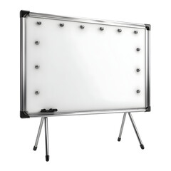 Fototapeta premium Whiteboard on metal stand with magnetic details transparent background