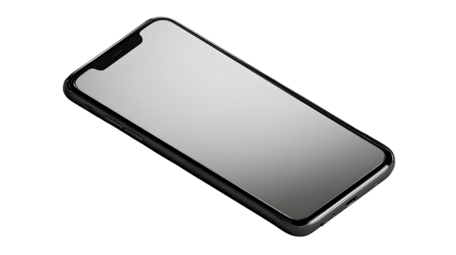 Smartphone device display with transparent background