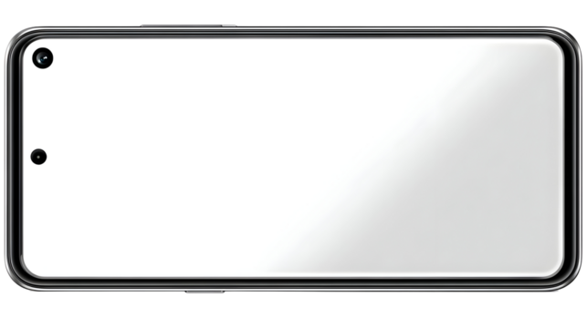 Smartphone device mockup with transparent screen