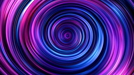 Obraz premium Light rings that form a spiral pattern of purple, blue, and pink, gradually blending into each other.