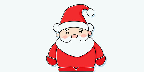 Charming Minimalist Santa Claus Cartoon Vector Illustration for Festive Christmas Designs