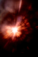 Abstract Natural Sun flare on the black