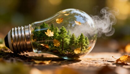 Sustainable business innovations for a greener future nature-inspired environment light bulb concept