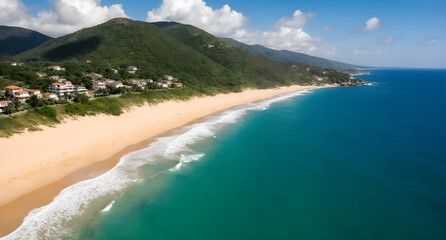 Fototapeta premium Coastal Aerial View Landscape