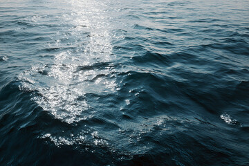 Fototapeta premium Deep blue water surface texture with gentle ripples, calming minimal vibe