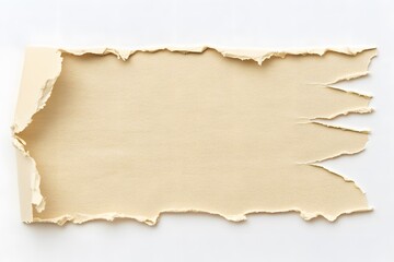 Fototapeta premium Torn Beige Paper Texture Background, Ripped Edge, Blank Space