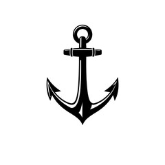 Nautical anchor symbol for stability maritime ocean sea adventure vintage marine emblem isolated on white background
