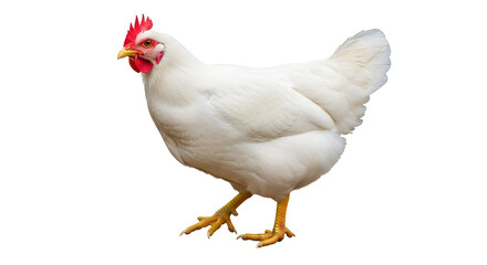 Purebred Poultry Perfection: A Pristine White Chicken Portrait Showcasing Farm Freshness and High Quality Meat Production on a Clean Background for Advertising 180