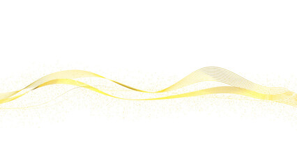 Luxury Golden Wave with Sparkling Glitter Particles – Elegant Abstract Design on Transparent Background