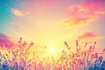 Lavender field at vibrant sunset (1)