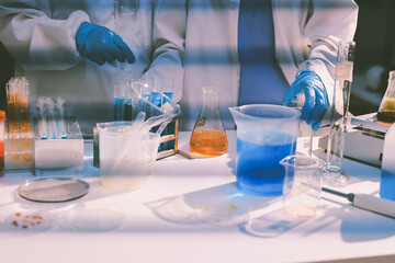 Researchers working in the clinical laboratory