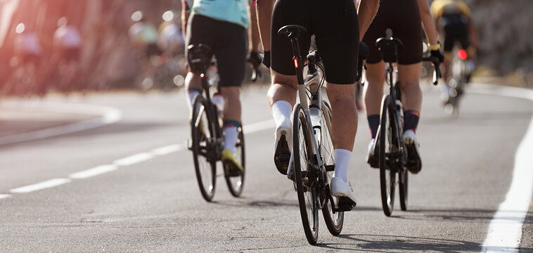 Cycling competition, cyclist athletes riding a race